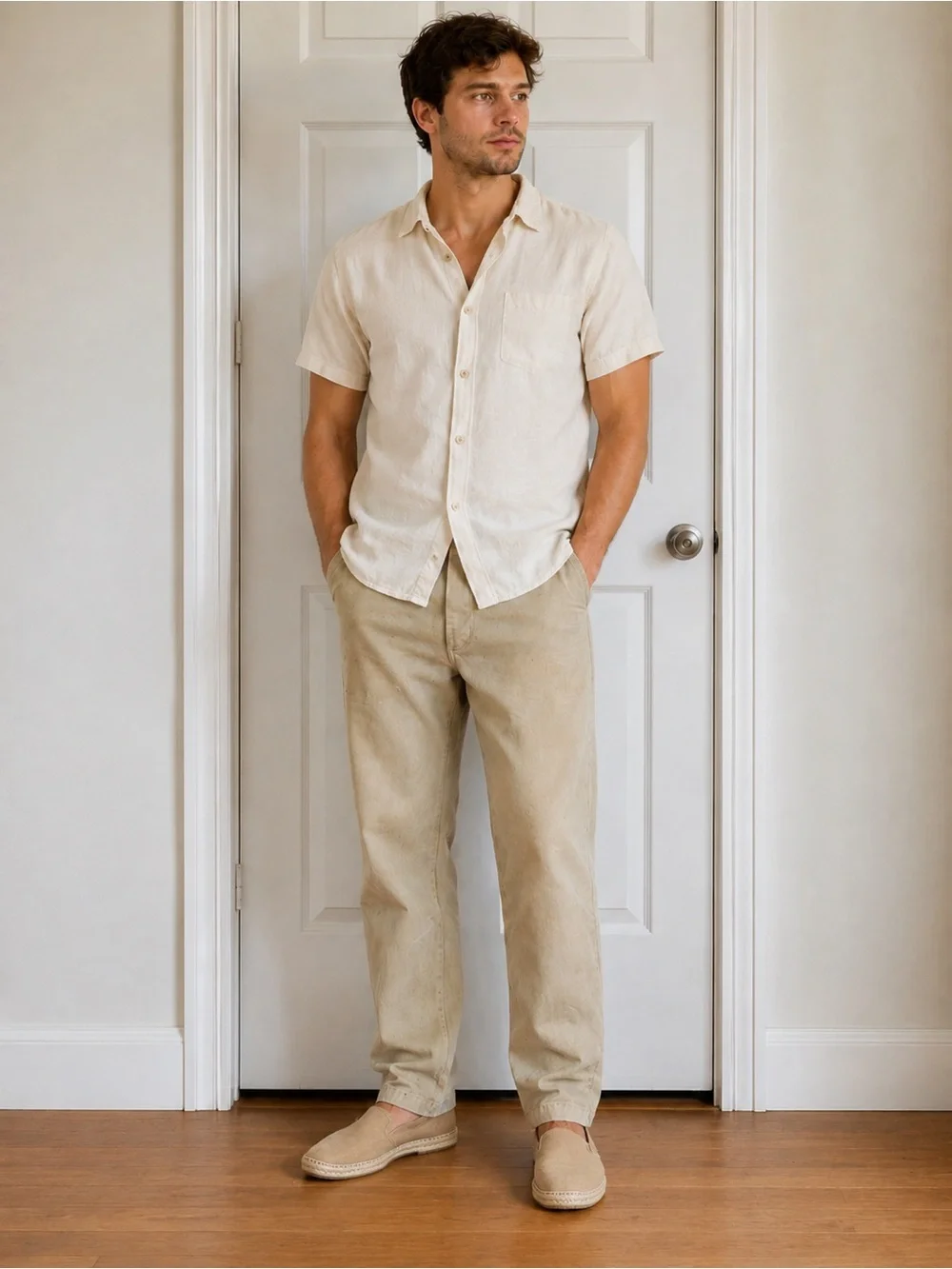 RALPH LAUREN DOUBLE RL CREAM BEIGE CHINOS TROUSERS NWT 33x32